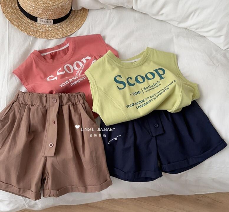 2023新品★子供服　トップス+ズボン　セットアップ★90-140cm★2色