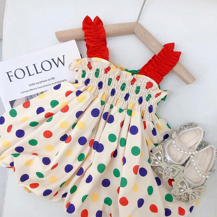 子供服★ワンピース★ノースリーブ★韓国風子供服★キッズ女の子★水玉★80-130CM