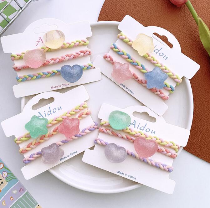 髪飾り★まとめ髪用★ヘアアクセサリー★子供用★キッズ女の子★ヘアゴム★3枚入り★多色