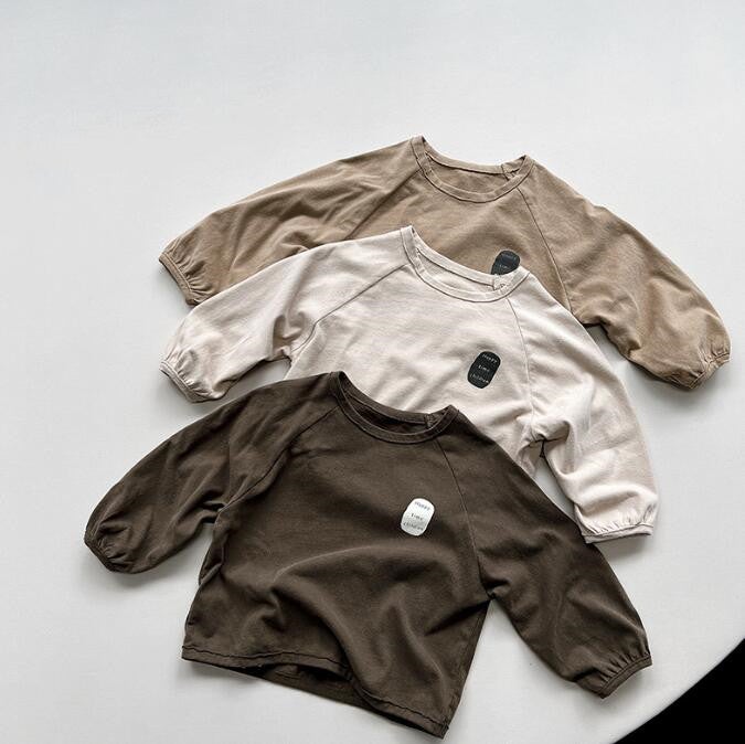初秋★子供服★トップス★Tシャツ★長袖★韓国風子供服★キッズ★男女兼用★3色★80-130CM