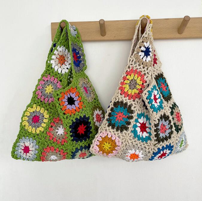 バッグ★ハンドバッグ★レディース★ニットバッグ★大容量★3色