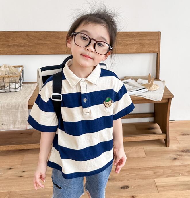 子供服★トップス★Tシャツ★韓国風子供服★キッズ★男女兼用★ストライプ★2色★80-130CM