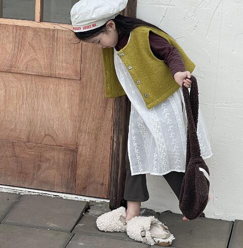 2023秋新作Z★子供服　ベストコート★90-140cm★2色