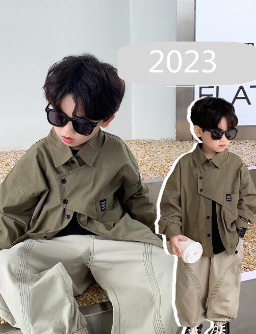 子供服★トップス★ワイシャツ★韓国風子供服★キッズ男の子★長袖★90-130CM