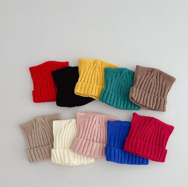 子供用★帽子★キッズ★ベビー★韓国風★ニット帽子★男女兼用★毛糸★無地★10色