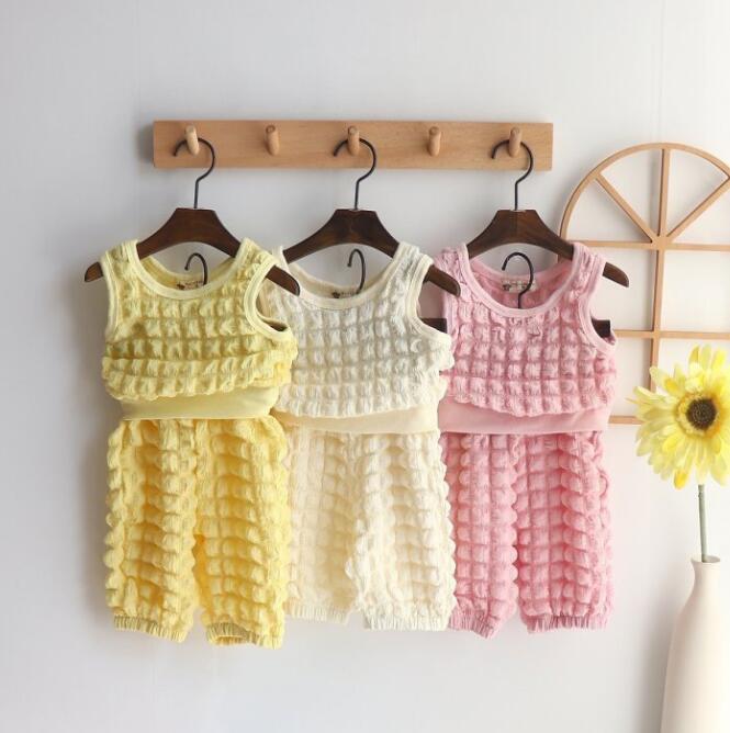 子供服★トップス+ズボン★セットアップ★袖なし★韓国風子供服★キッズ★3色★80-130CM