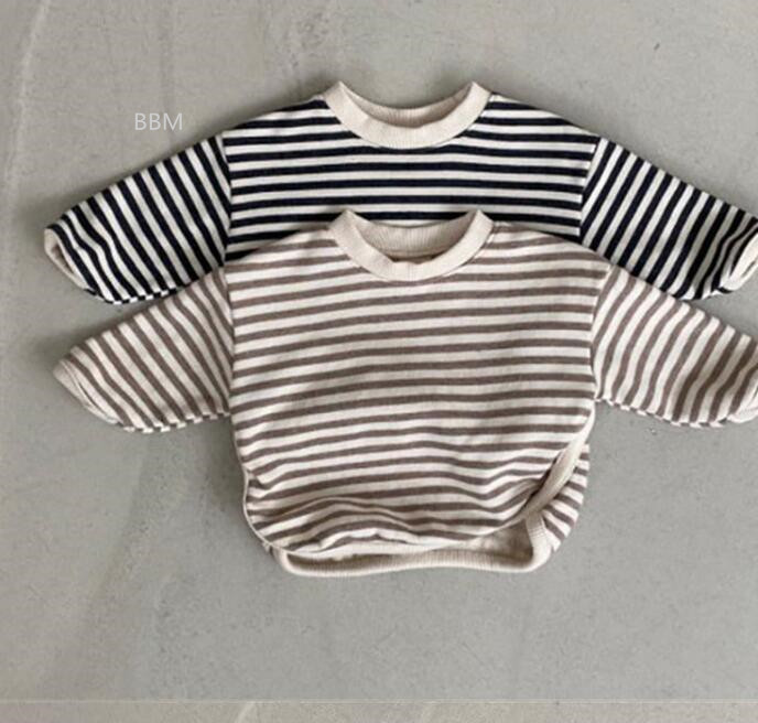 2023★春秋新作★韓国風子供服★スウェット★ストライプ★2色66-100CM