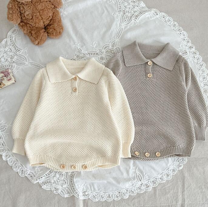 子供服★ロンパース★連体服★ニット★韓国風子供服★ベビー★長袖★2色★66-100CM