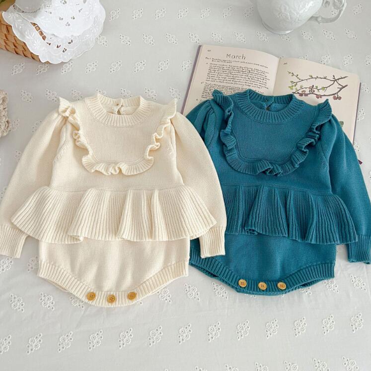 子供服★ロンパース★連体服★ニット★韓国風子供服★ベビー★長袖★2色★66-100CM