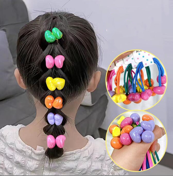 髪飾り★まとめ髪用★ヘアアクセサリー★子供用★キッズ女の子★ヘアゴム★2枚入り★多色