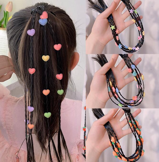 子供用★髪飾り★まとめ髪用★ヘアアクセサリー★ヘアゴム★キッズ★かつら★多色