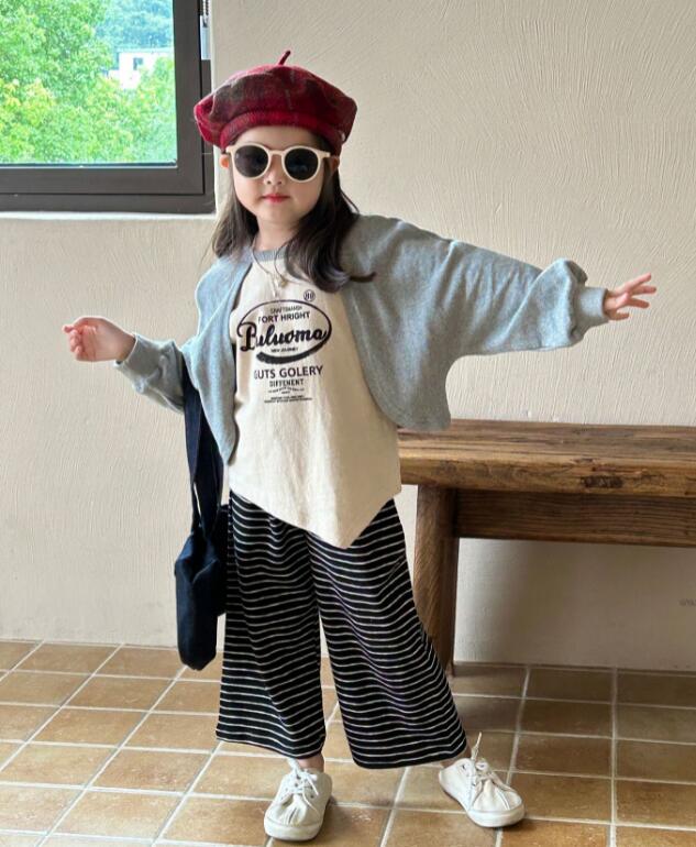 2023秋新品★子供服　重ね着トップス+ズボン　セット★90-140cm★