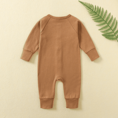 秋冬新作 出産祝い ユニセックス 連体服 長袖 オシャレ ロンパース カバーオール 3M-12M 5色