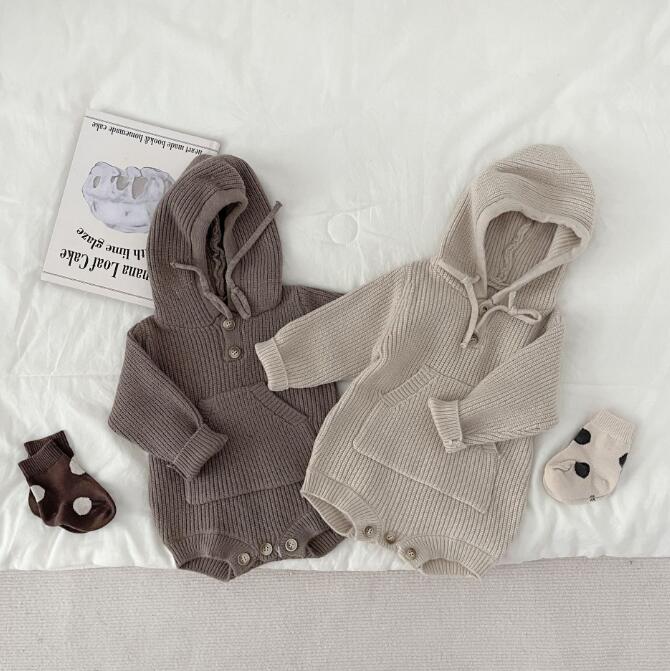 「2023秋冬」子供服★ロンパース★連体服★韓国風子供服★ベビー★ニット★2色★66-90CM