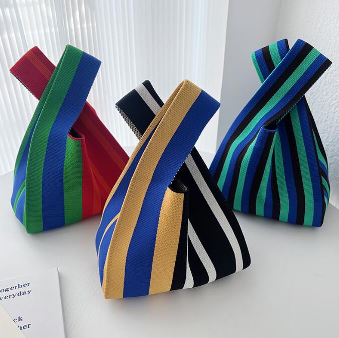 バッグ★レディース★トートバッグ★ハンドバッグ★ニットバッグ★大容量★3色