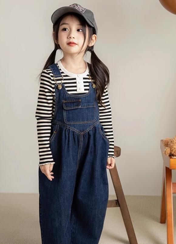「2023秋」子供服★デニム★サロペット★韓国風子供服★キッズ★男女兼用★7-15#