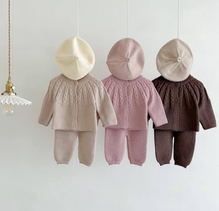 2023秋冬新品★ベビー服★カーディガン+ズボン　セット★66-90cm★3色