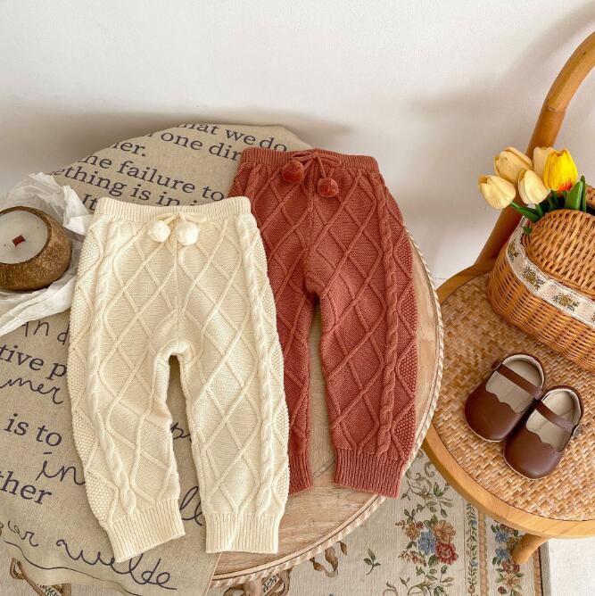 「2023秋冬」子供服★ズボン★ボトムス★韓国風子供服★ニット★2色★66-100CM