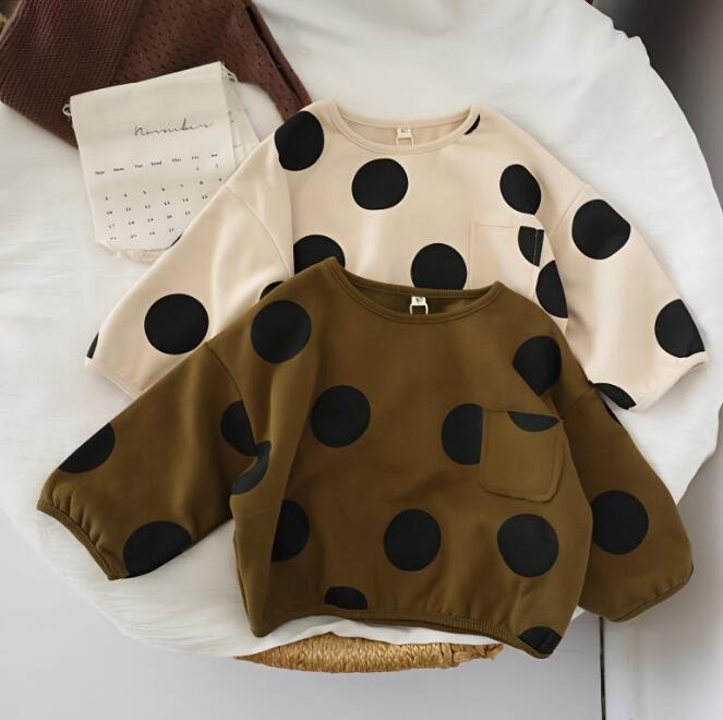 子供服★トップス★パーカー★韓国風子供服★キッズ★男女兼用★水玉★2色★80-140CM
