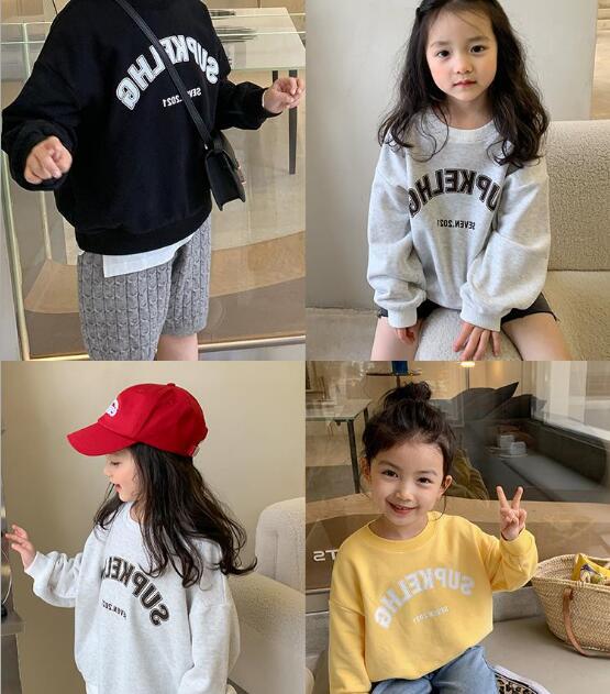 在庫処理★春秋新作★韓国風子供服★スウェット★4色90-140CM