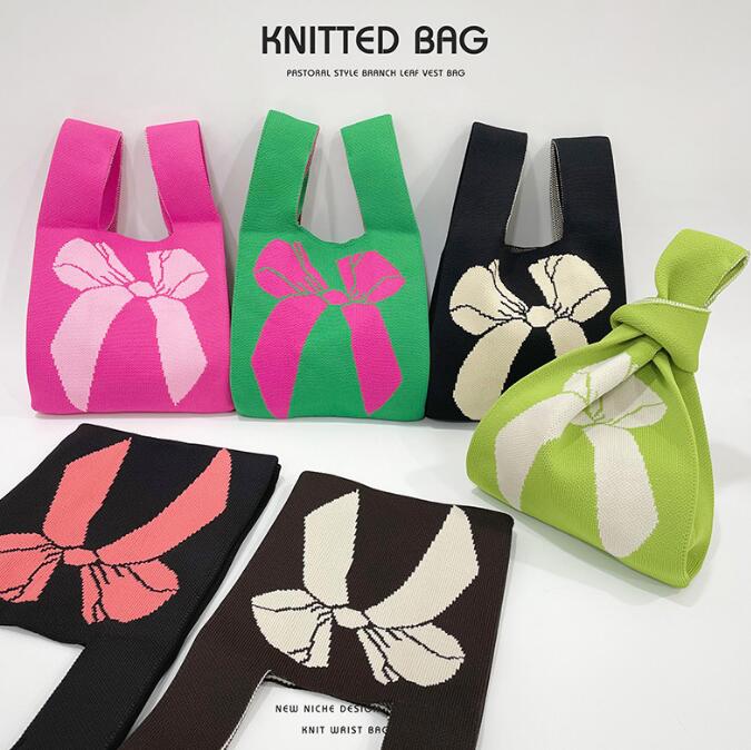 バッグ★レディース★トートバッグ★ハンドバッグ★ニットバッグ★大容量★5色