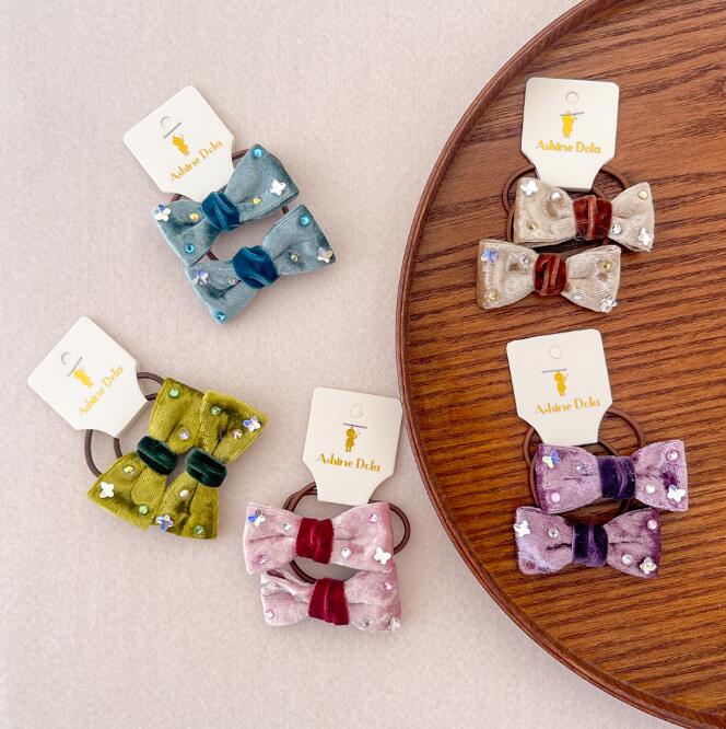 髪飾り★まとめ髪用★ヘアアクセサリー★子供用★キッズ★ヘアゴム★2枚入り★可愛い★多色