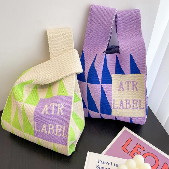 バッグ★レディース★トートバッグ★ハンドバッグ★ニットバッグ★大容量★2色