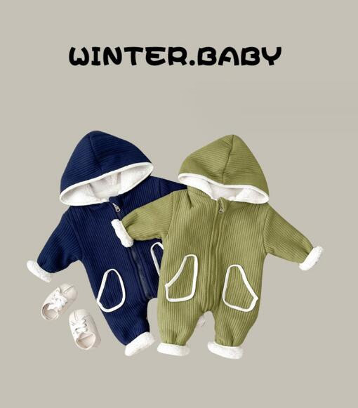 子供服★ロンパース★連体服★裏起毛★韓国風子供服★男女兼用★厚手★2色★66-90CM