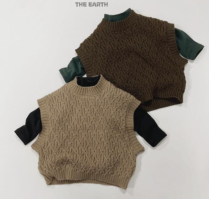 2023春秋★キッズ服　ニットベスト★80-130★2色