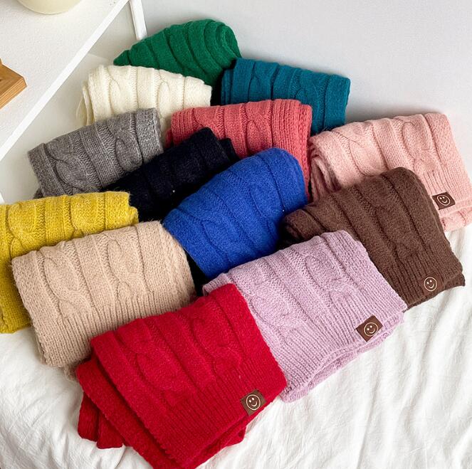 子供用★マフラー★防寒★襟巻き★笑顔★キッズ★男女兼用★笑顔★暖かい★13色