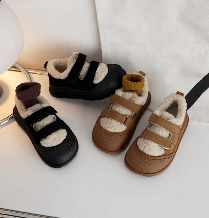 2023★秋冬新作★キッズ靴★シューズ★裏起毛★3色23-33