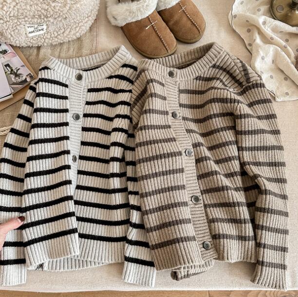 子供服★トップス★カーディガン★韓国風子供服★ニット★キッズ女の子★2色★80-130CM