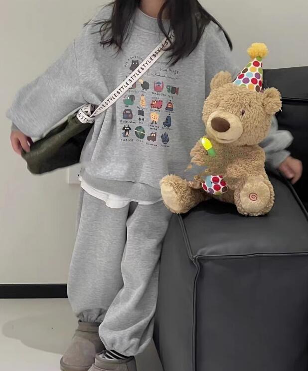 2023冬★子供服　厚手トップス+ズボン　セット★90-140cm★