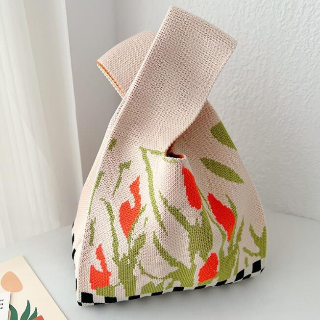 バッグ★レディース★トートバッグ★ハンドバッグ★ニットバッグ★大容量★3色