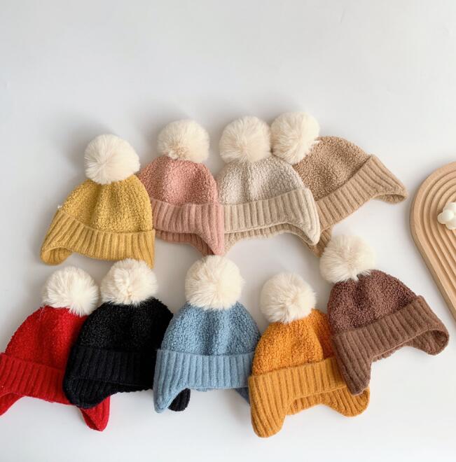 子供用★帽子★キッズ★男女兼用★耳カバー★防寒★ニット帽子★可愛い★9色