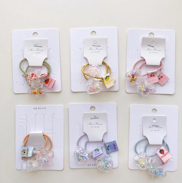 髪飾り★まとめ髪用★ヘアアクセサリー★子供用★2枚入り★ヘアゴム★多色