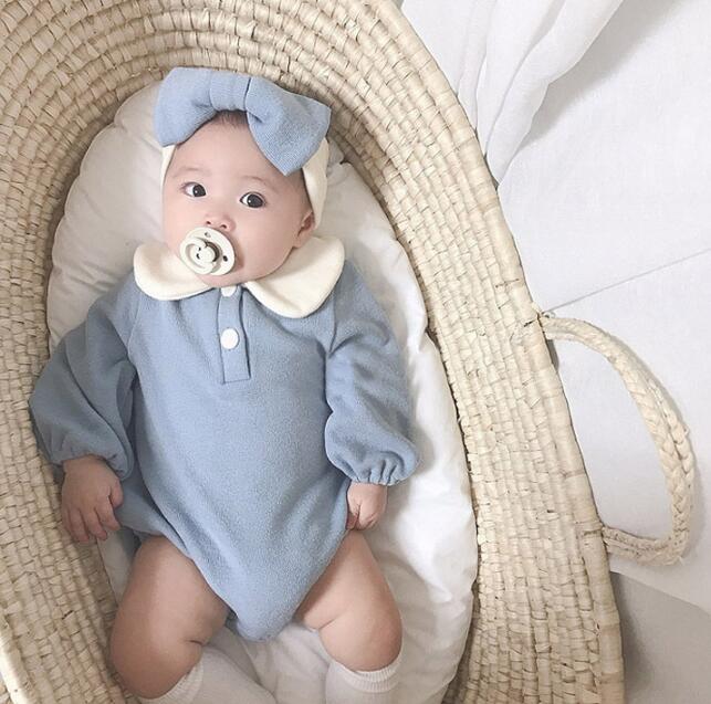 子供服★連体服★ロンパース+ヘアバンド★韓国風子供服★ベビー★2色★66-90CM