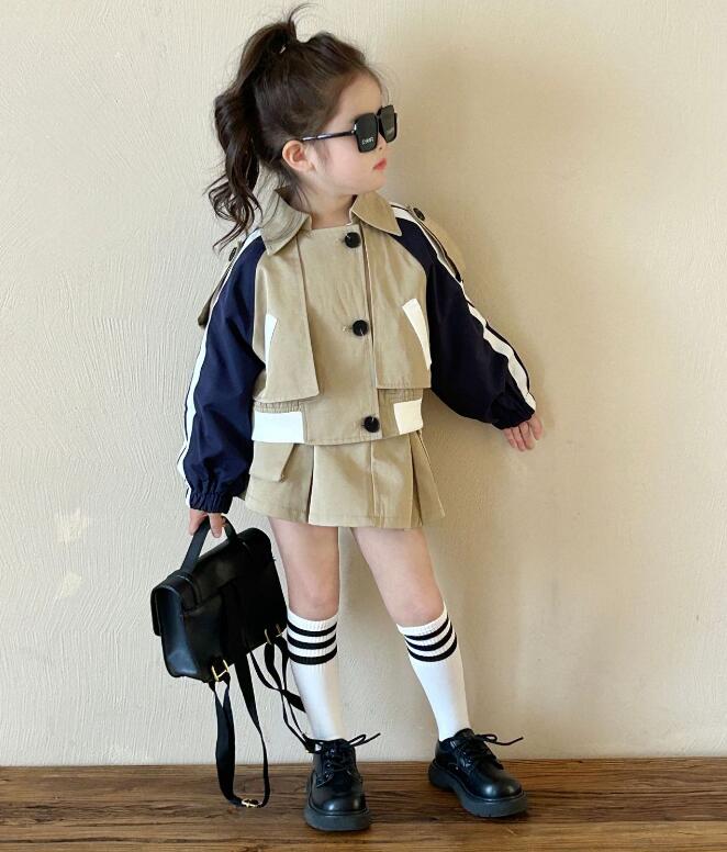 2024年新品★子供服 　コート+スカート　セット★90-140cm★