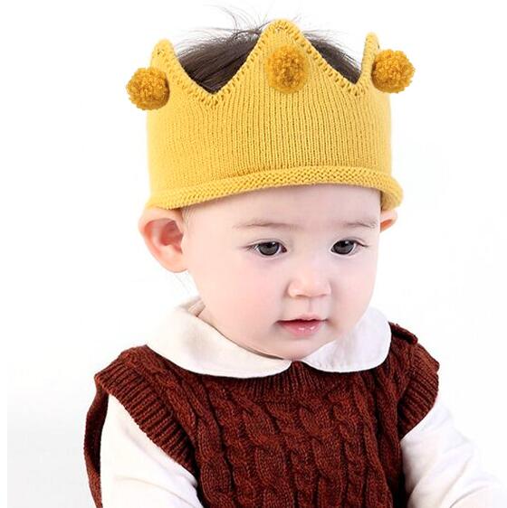 ★子供用　超可愛い　帽子　ヘアバンド　王冠造型★ベビー用★ニット★パーティー用★