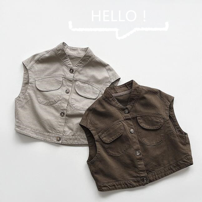 「2024」子供服★トップス★チョッキ★ベスト★韓国風子供服★男女兼用★2色★80-130CM