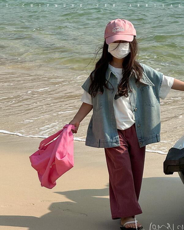 2024春新品★子供服　デニムベストコート★100-160cm