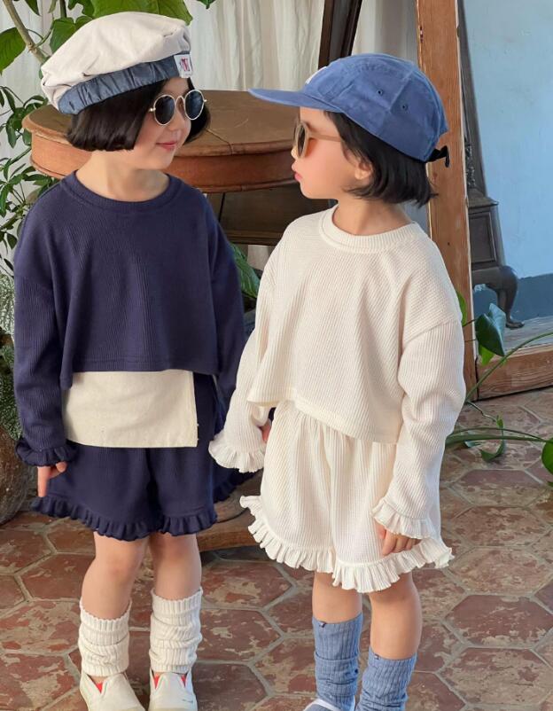 2024夏新品J★子供服　トップス+ズボン　セット★80-140cm★2色