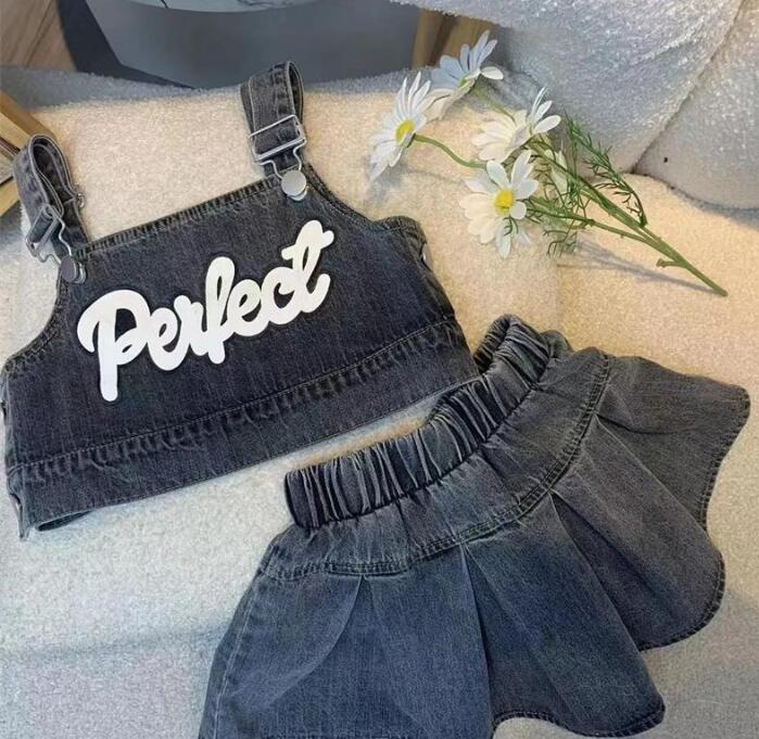 2024新品★子供服 　デニムトップス+スカート　セット★90-140cm★