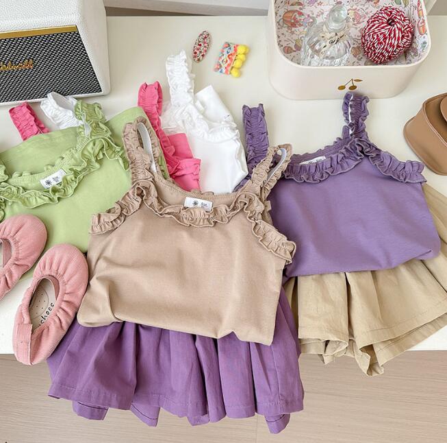 「2024」子供服★トップス+キュロット★キッズ女の子★セットアップ★5色★90-140CM