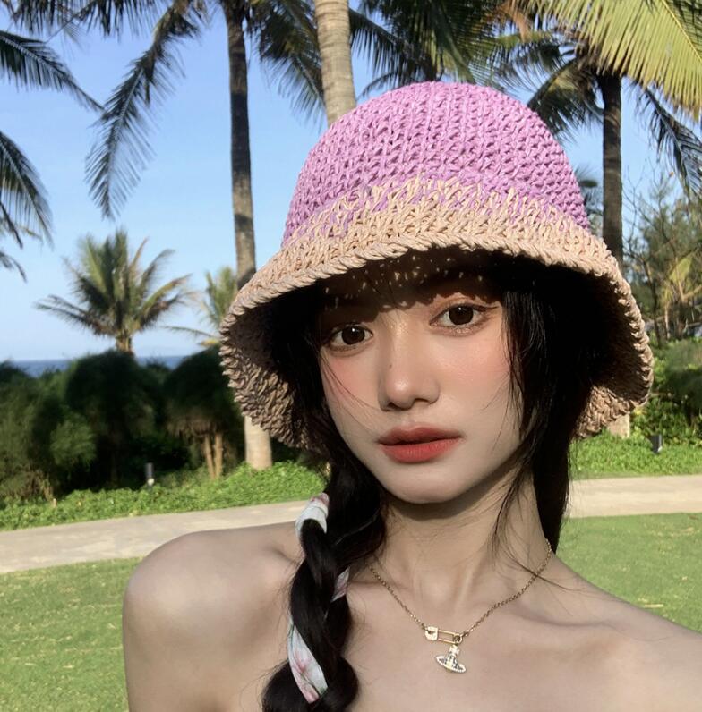 2024★レディース帽子★草編み帽子★6色