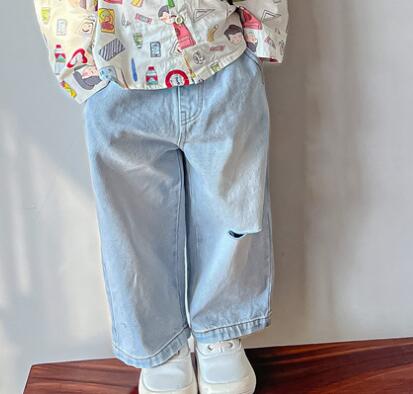 「2024」子供服★ボトムス★ズボン★ジーンズ★九分丈★キッズ★男女兼用★90-130CM