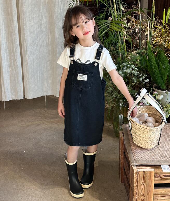 2024夏新品★子供服 　サロペットワンピース★90-150cm★
