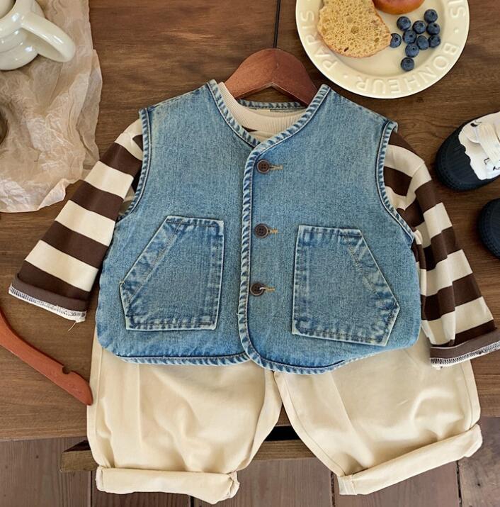 2024夏★子供服　デニムベスト　80-130cm★