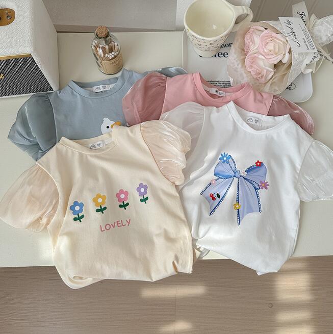 「2024」子供服★トップス★Tシャツ★半袖★キッズ女の子★韓国風子供服★4色★90-140CM