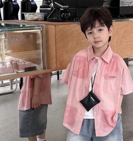 「2024」子供服★トップス★ワイシャツ★半袖★韓国風子供服★キッズ男の子★90-150CM